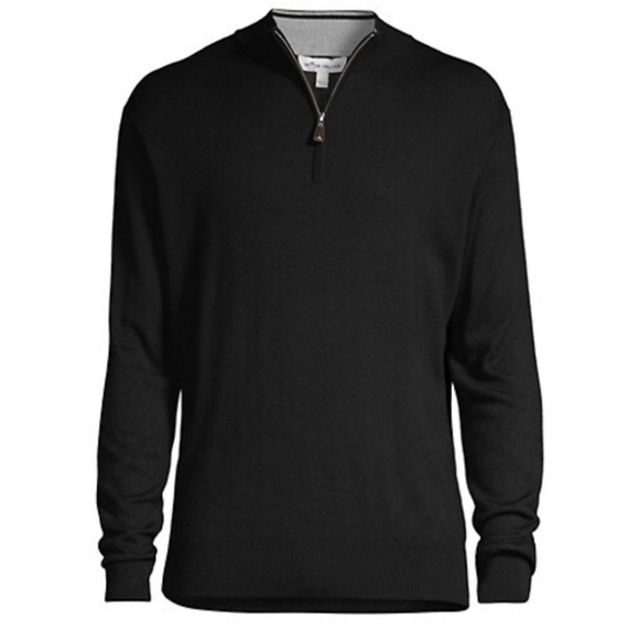Peter Millar Other - PETER MILLAR 1/4 Zip 100% Merino Wool Black Pullover